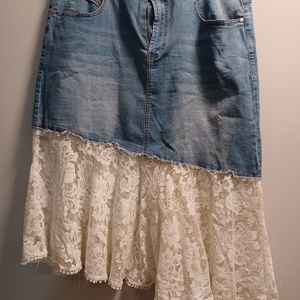 DENIM LACE SKIRT